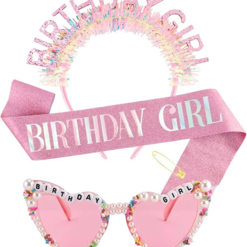 Birthday Sash Glitter - Fascia per Capelli con Glitter per