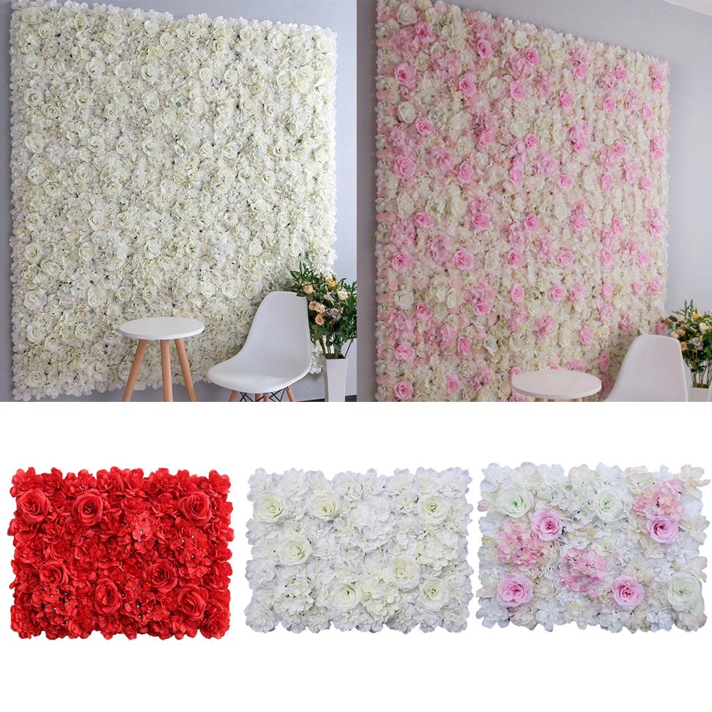 Flower Wall Panel - Pannelli di fiori artificiali romantici per