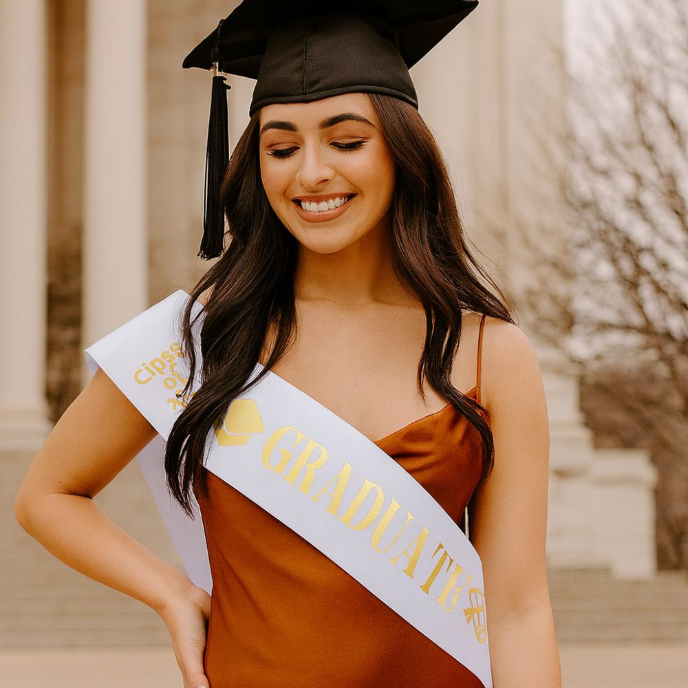 Birthday Sash Glitter - Fascia di Laurea 2026 Nera e