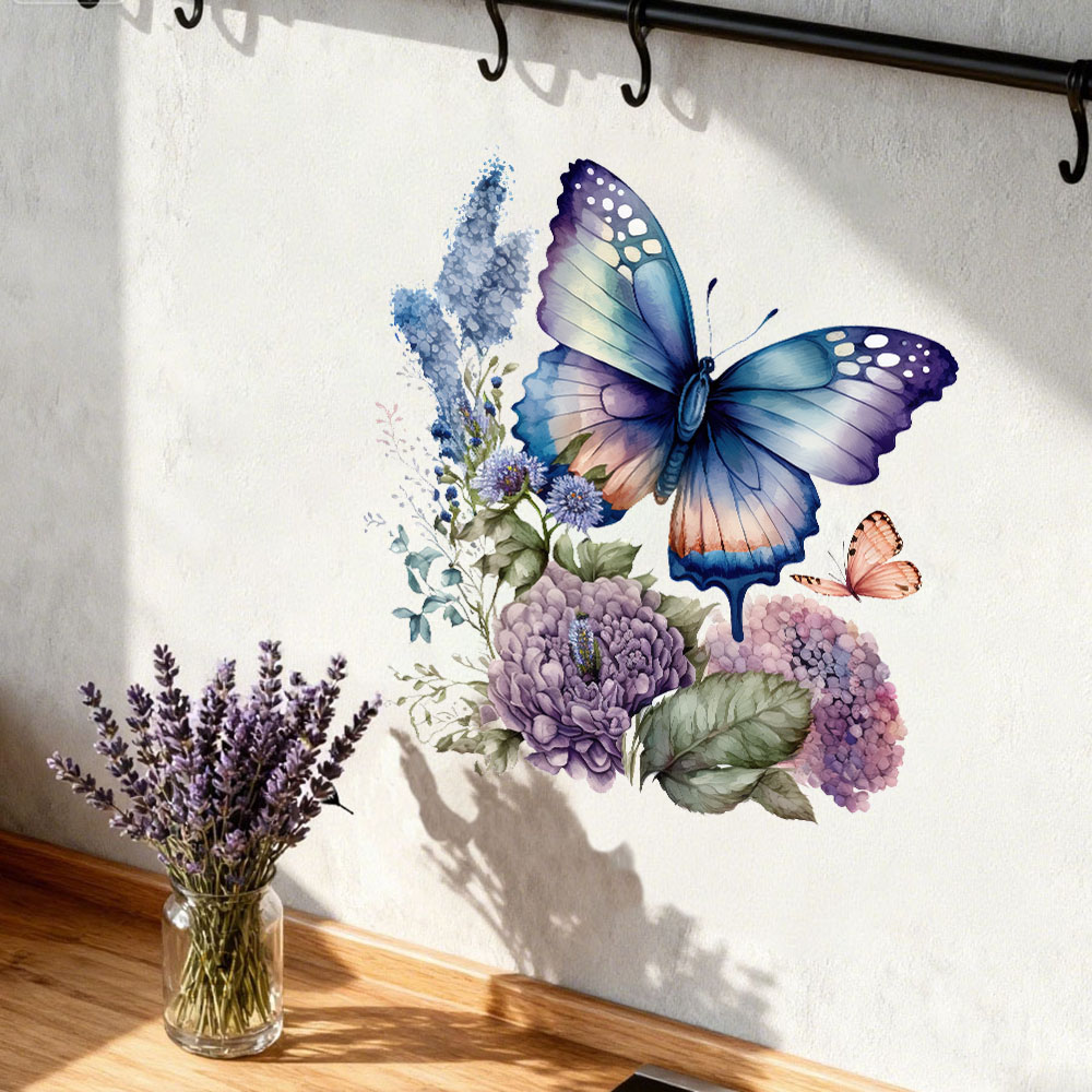 Flower Wall Panel - Adesivi Murali con Farfalle e Fiori