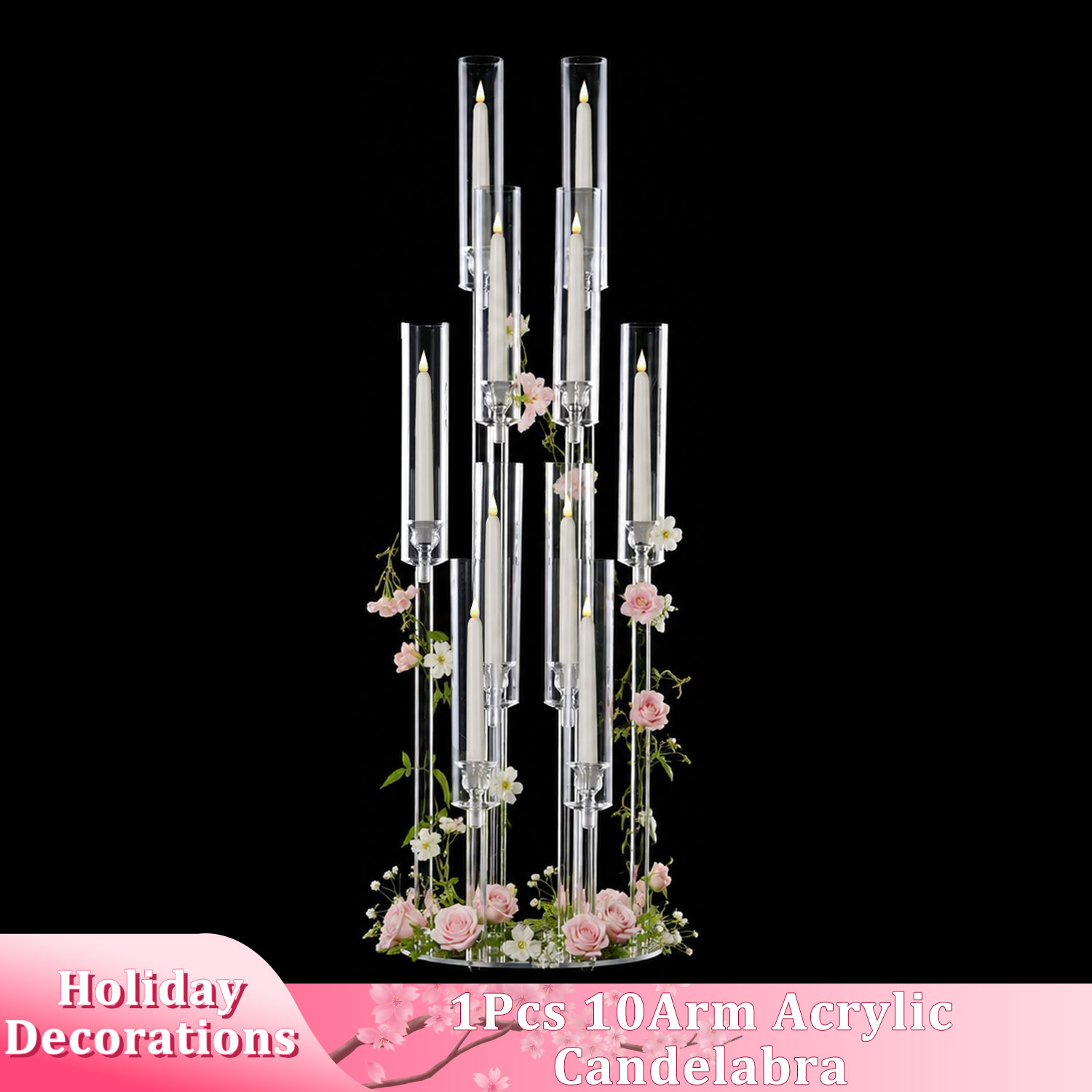 Centerpiece Stick - Candelabro in Acrilico a 10 Bracci,