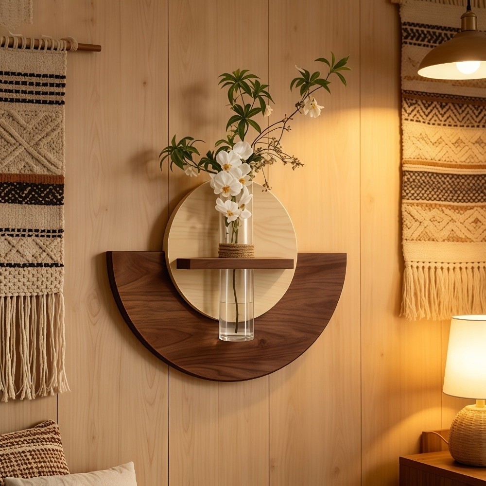 Flower Wall Panel - Mensola Ovale in Legno da Parete