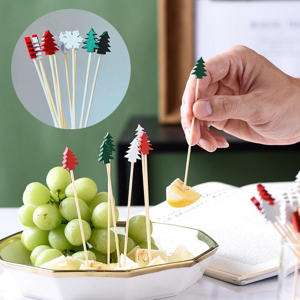 Centerpiece Stick - 50 Pezzi Spiedini Natalizi in Bambù