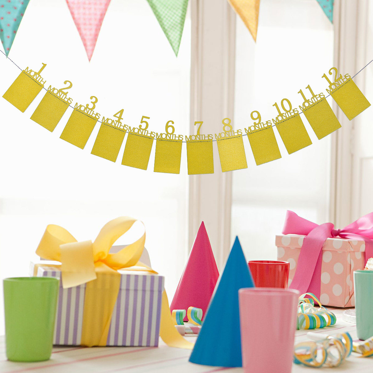 Party Banner Gold - Banner da Parete per il Primo