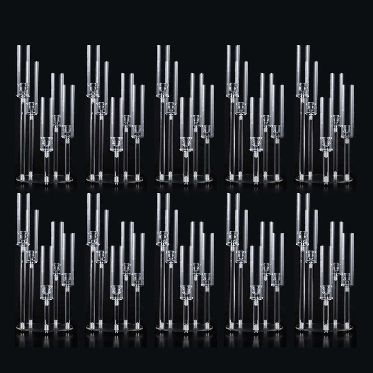 Centerpiece Stick - Portacandele in Acrilico Trasparente a 5