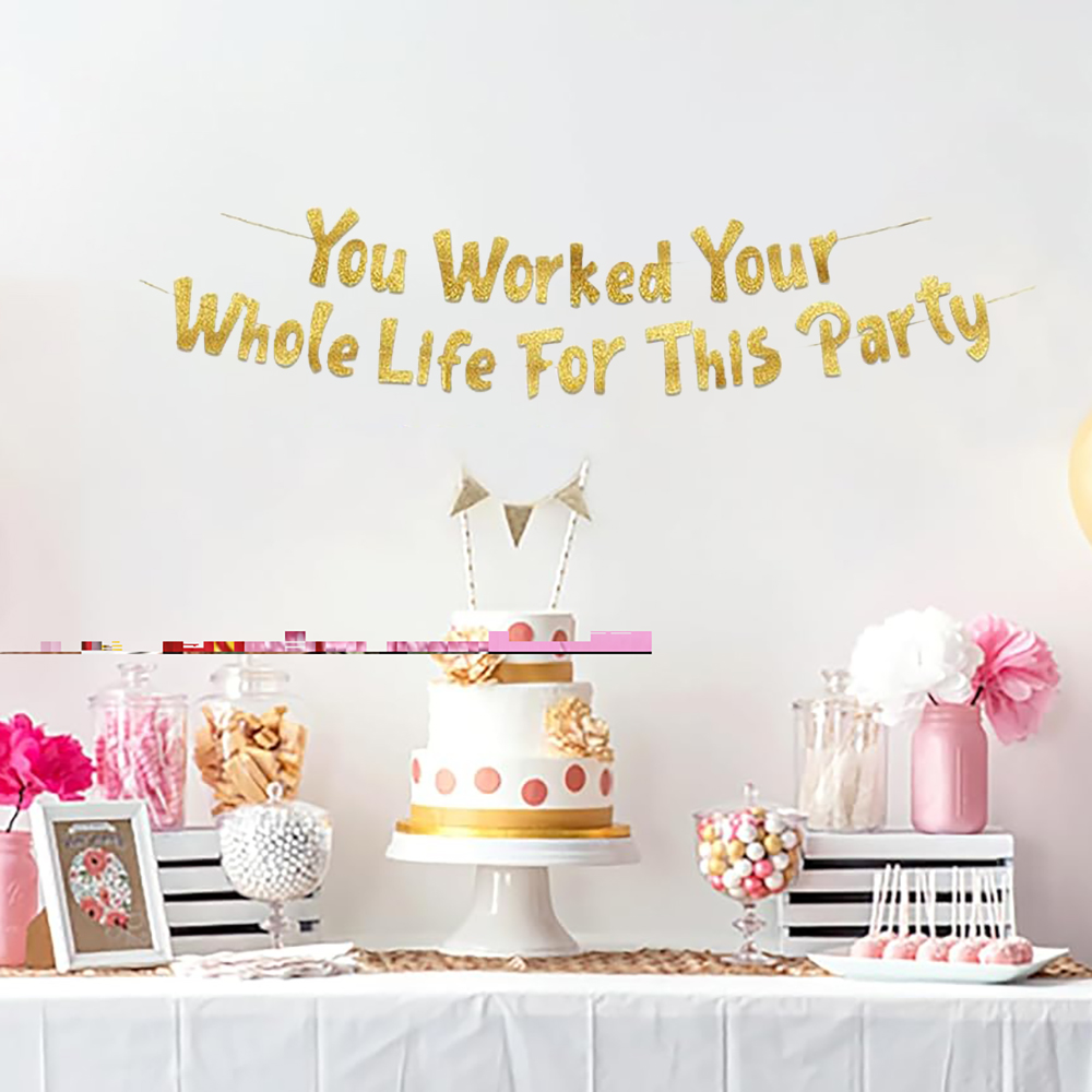 Party Banner Gold - Decorazioni per Festa di Pensionamento: Banner