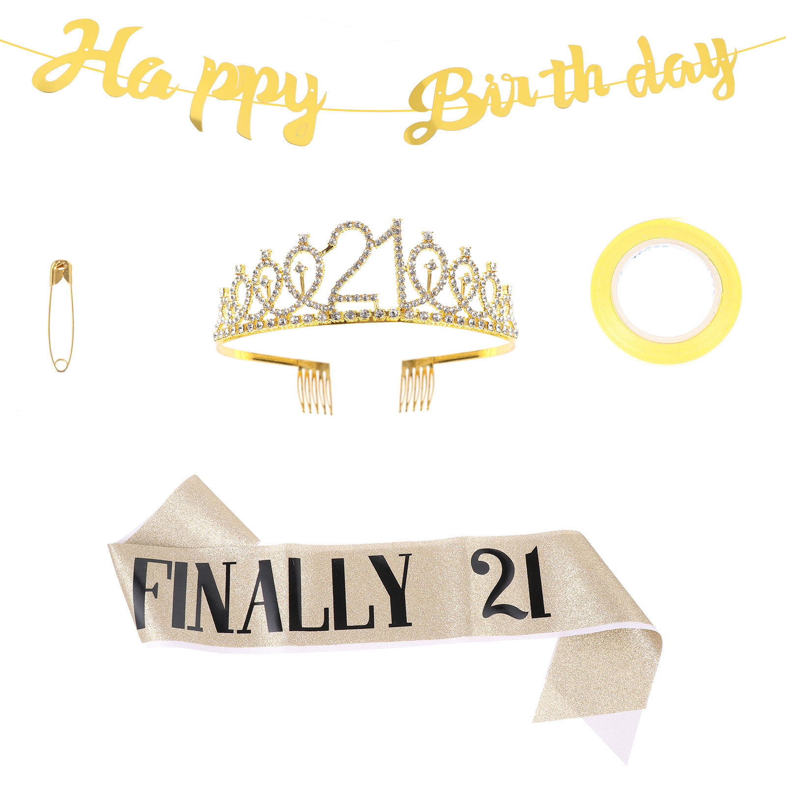1 Set Corona di Compleanno Gli - Birthday Sash Glitter recensione e prezzo