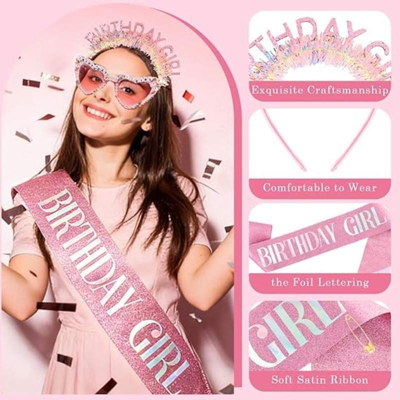Set 3 pezzi: Fascia per capell - Birthday Sash Glitter recensione e prezzo