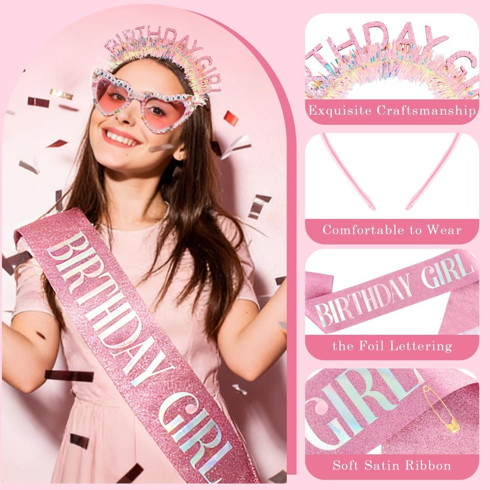 Fascia per Capelli con Glitter - Birthday Sash Glitter recensione e prezzo
