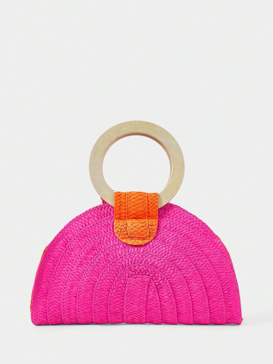 Borsa a mano da donna rotonda  - Paper Straw Color recensione e prezzo