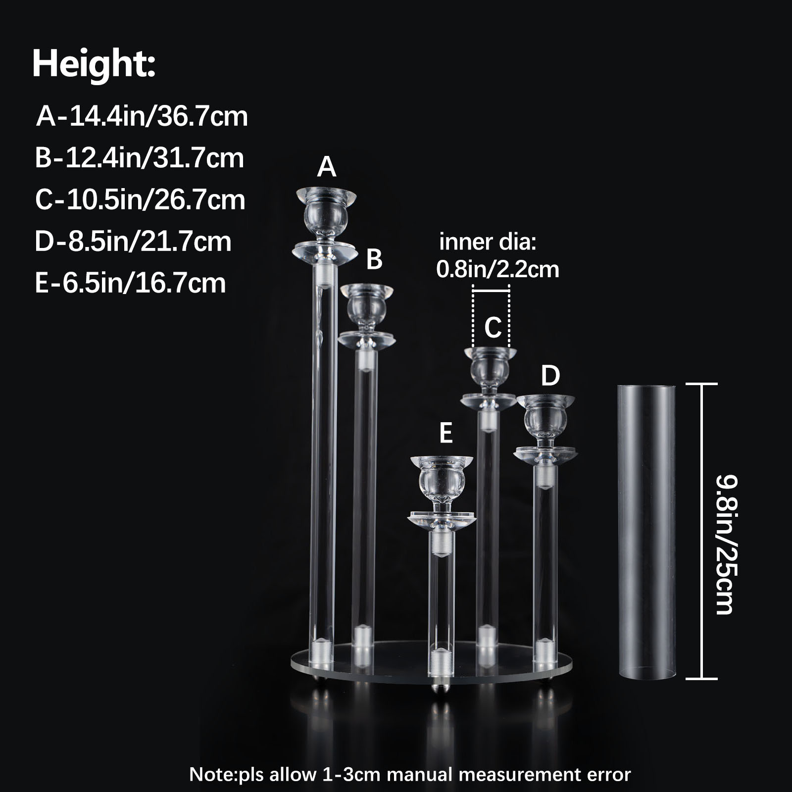 Portacandele in Acrilico Trasp - Centerpiece Stick recensione e prezzo